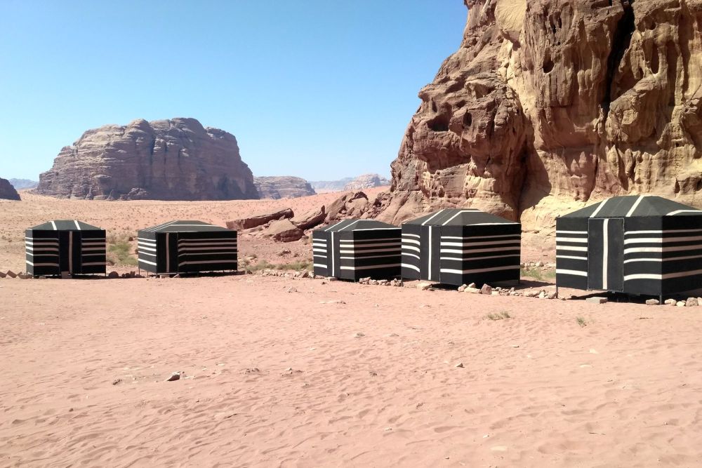 Wadi Rum camp tents onthe desert